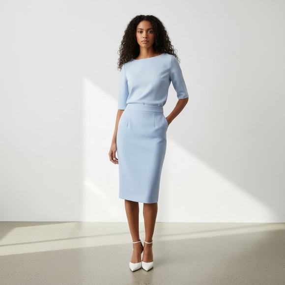 NWOT Safiyaa Crepe Pencil Skirt Size 4 - Picture 2 of 16